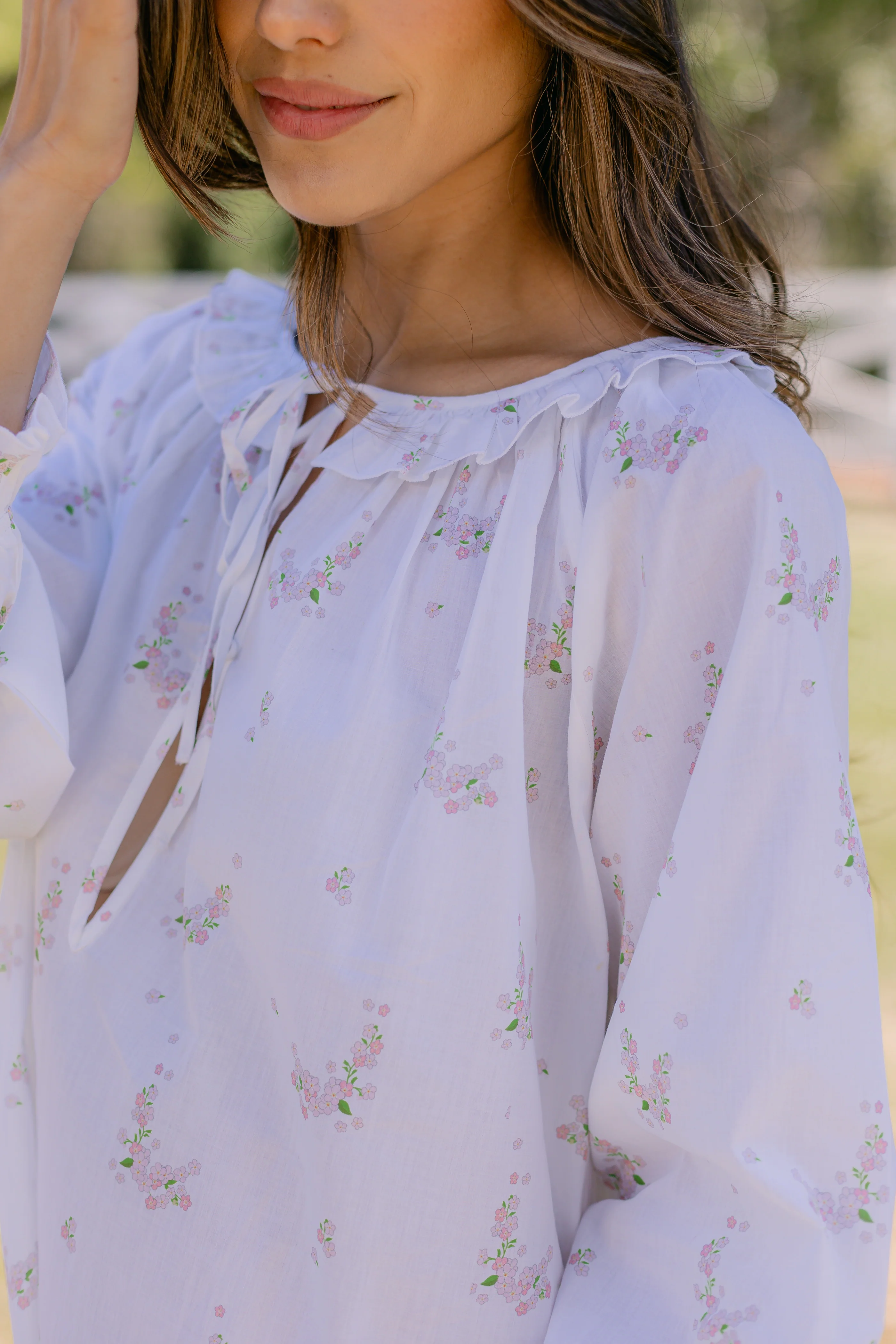 LUCY RUFFLE LONG SLEEVE NIGHTGOWN - Image 8