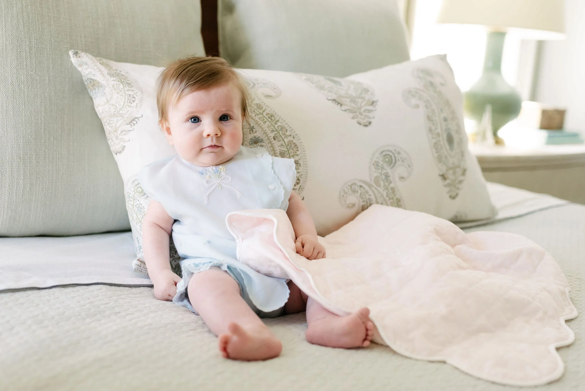 BABY HAND QUILTED SATIN BLANKET - Image 5