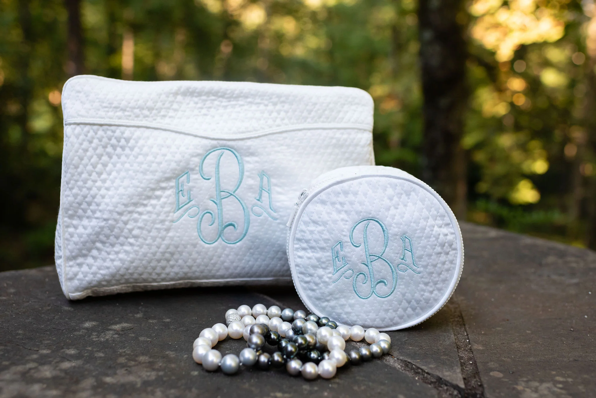Quilted Satin Makeup Bag - Image 2