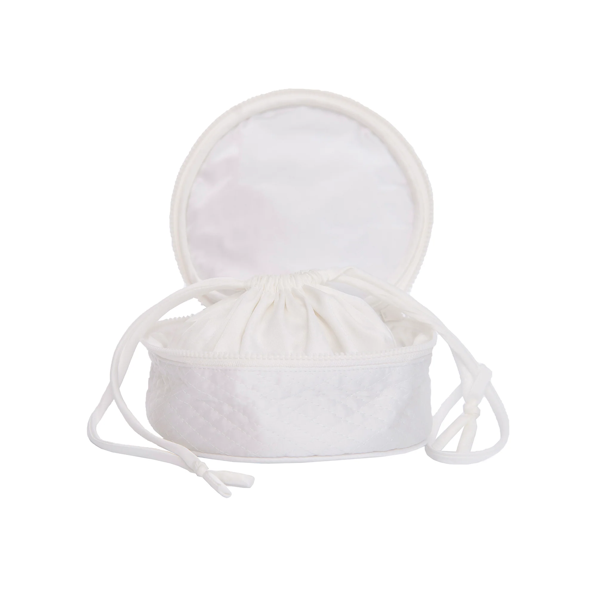 Quilted Satin Round Jewelry Box - Image 3