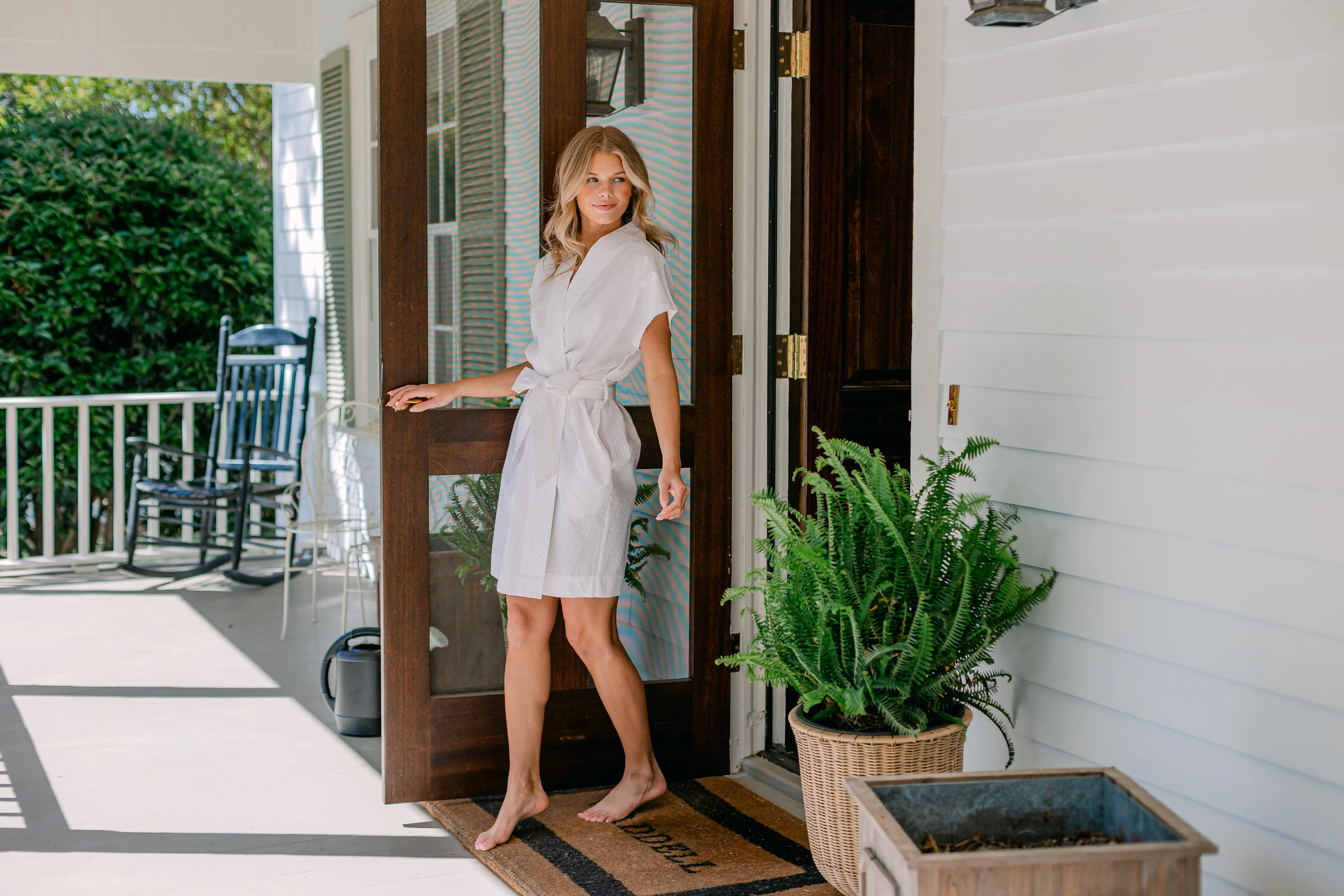 SEERSUCKER SHORT ROBE - Image 3