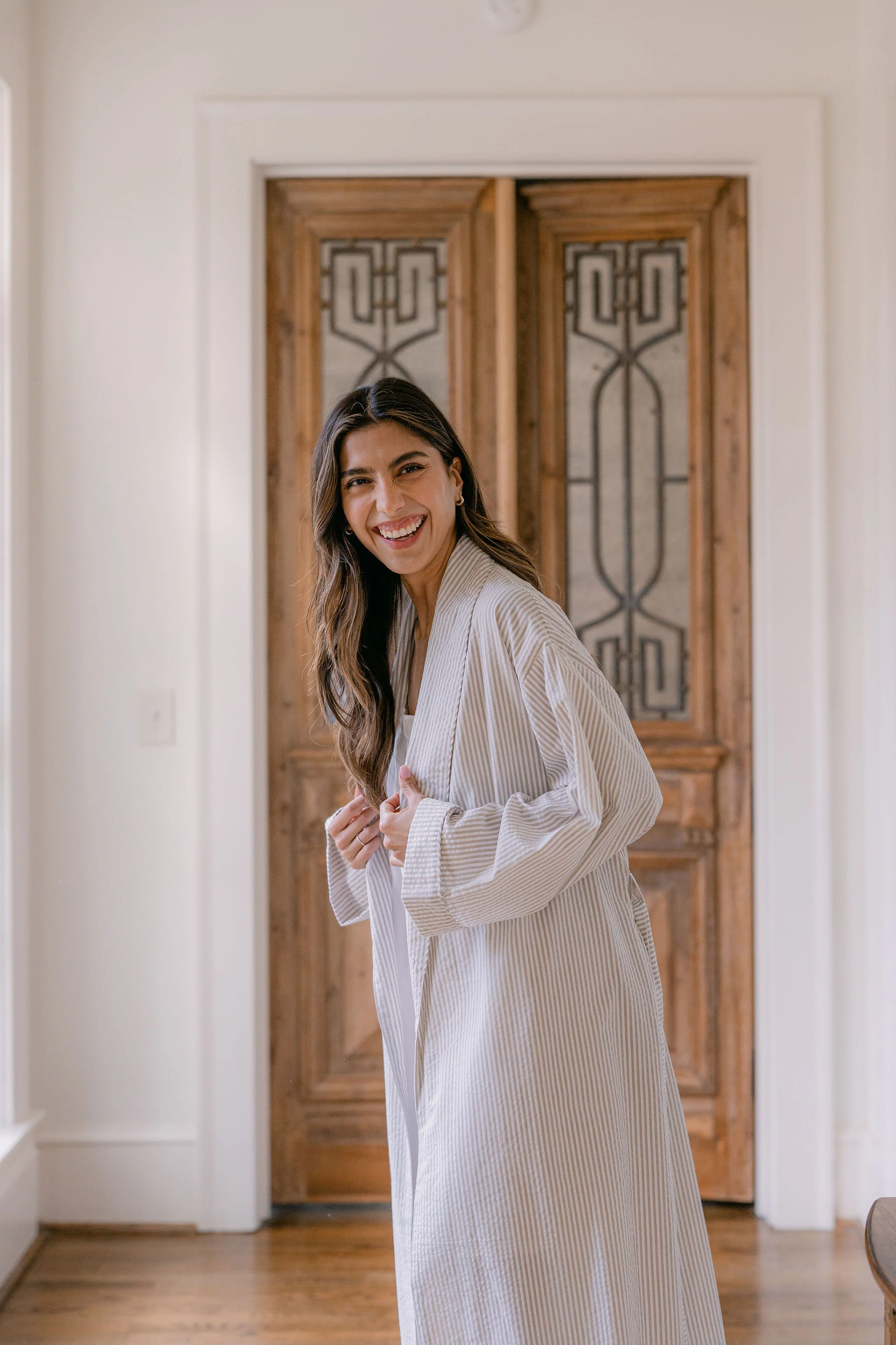 SEERSUCKER UNISEX ROBE - Image 4