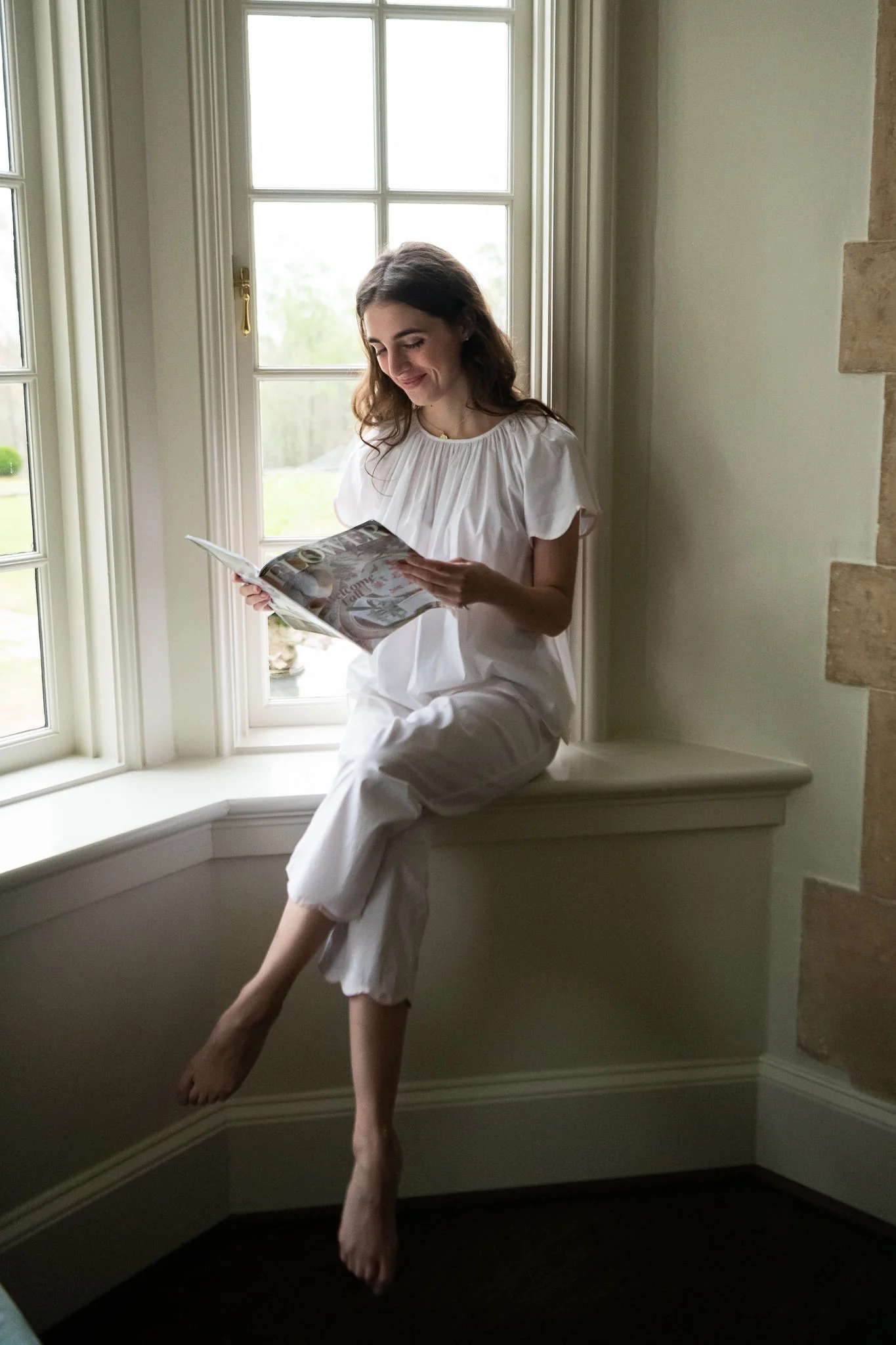 VANDY SCALLOPED TAPE TRIM COTTON SHORT SLEEVE PAJAMAS - Image 12