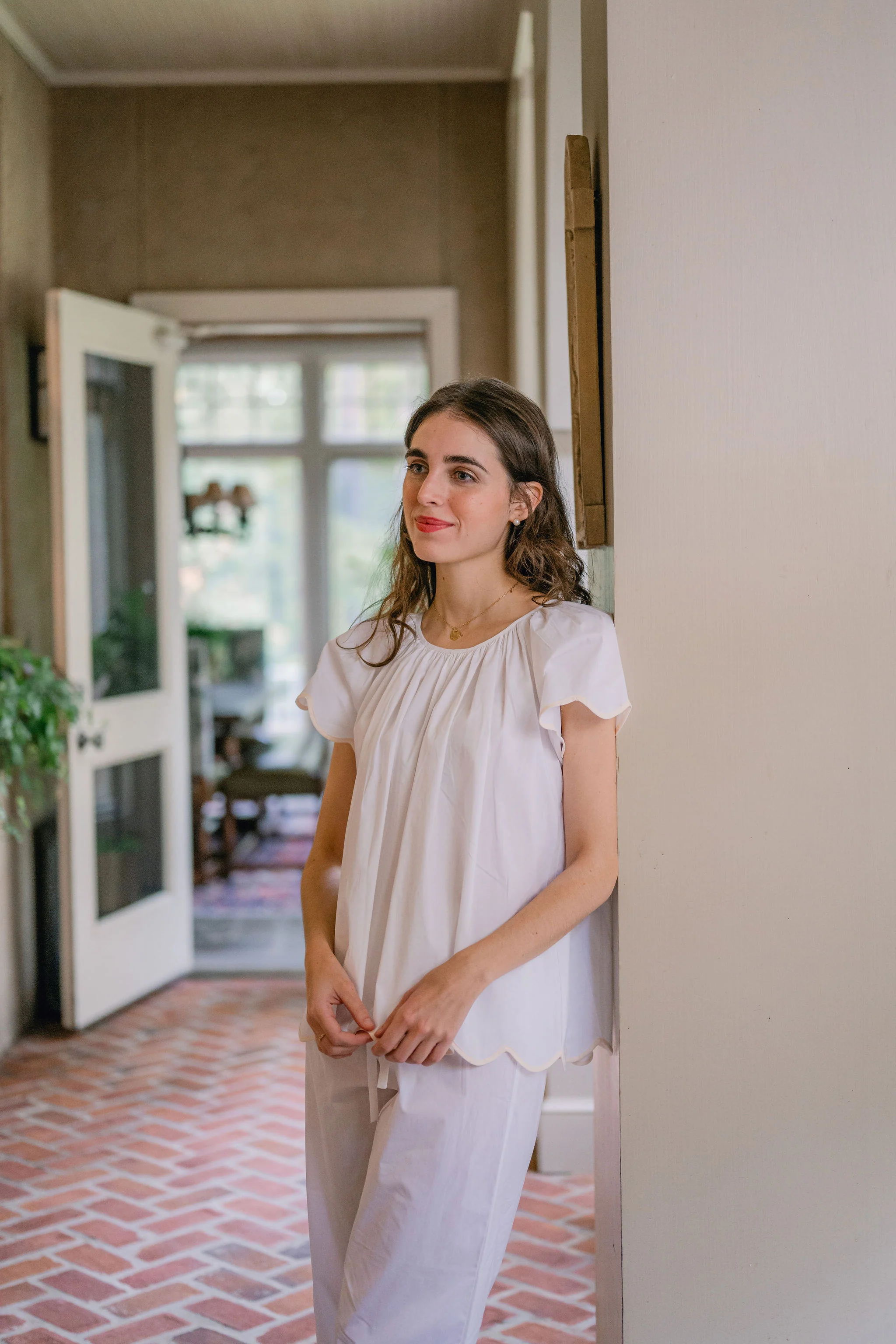 VANDY SCALLOPED TAPE TRIM COTTON SHORT SLEEVE PAJAMAS - Image 15