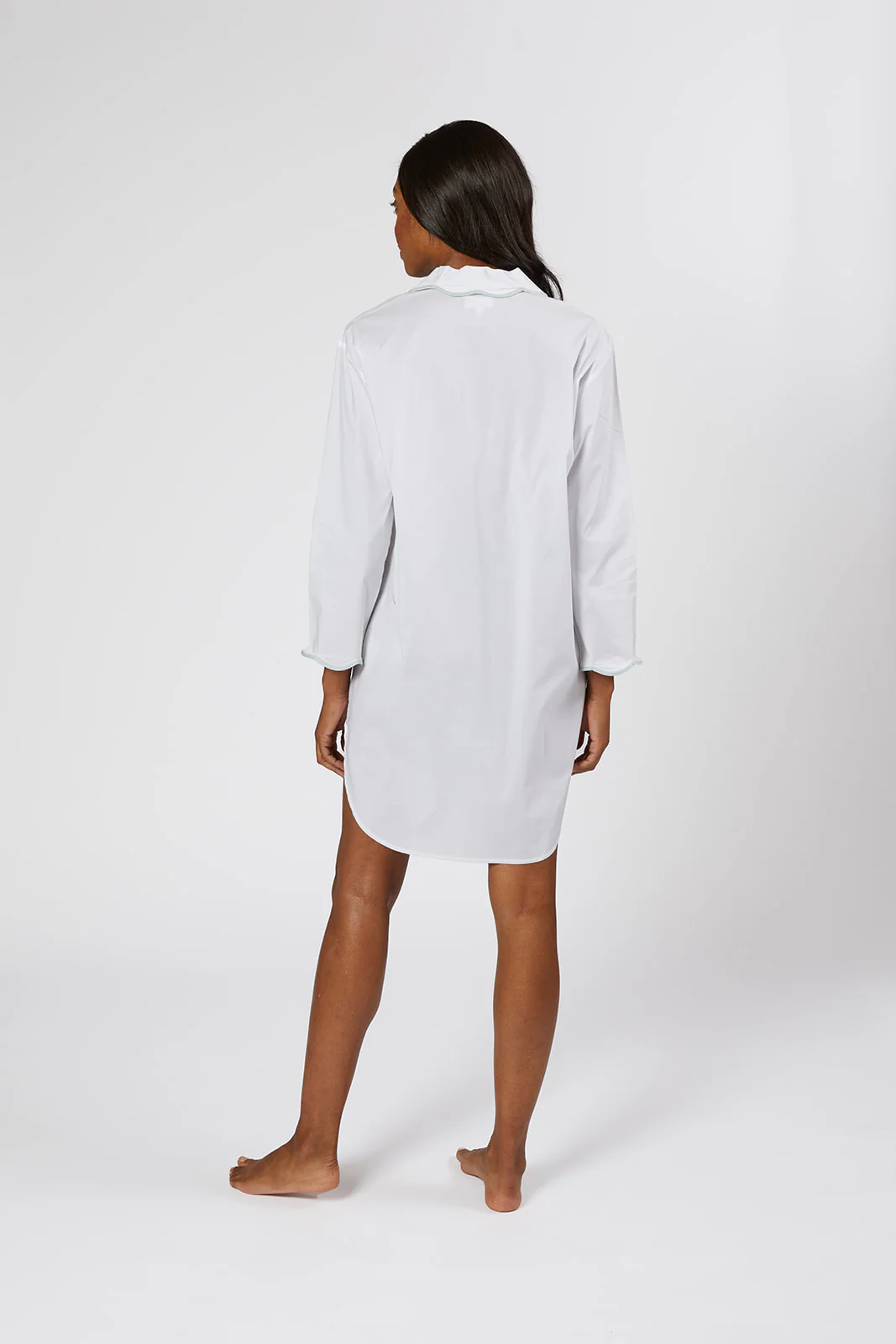 VANDY SCALLOPED TAPE TRIM COTTON NIGHTSHIRT - Image 5