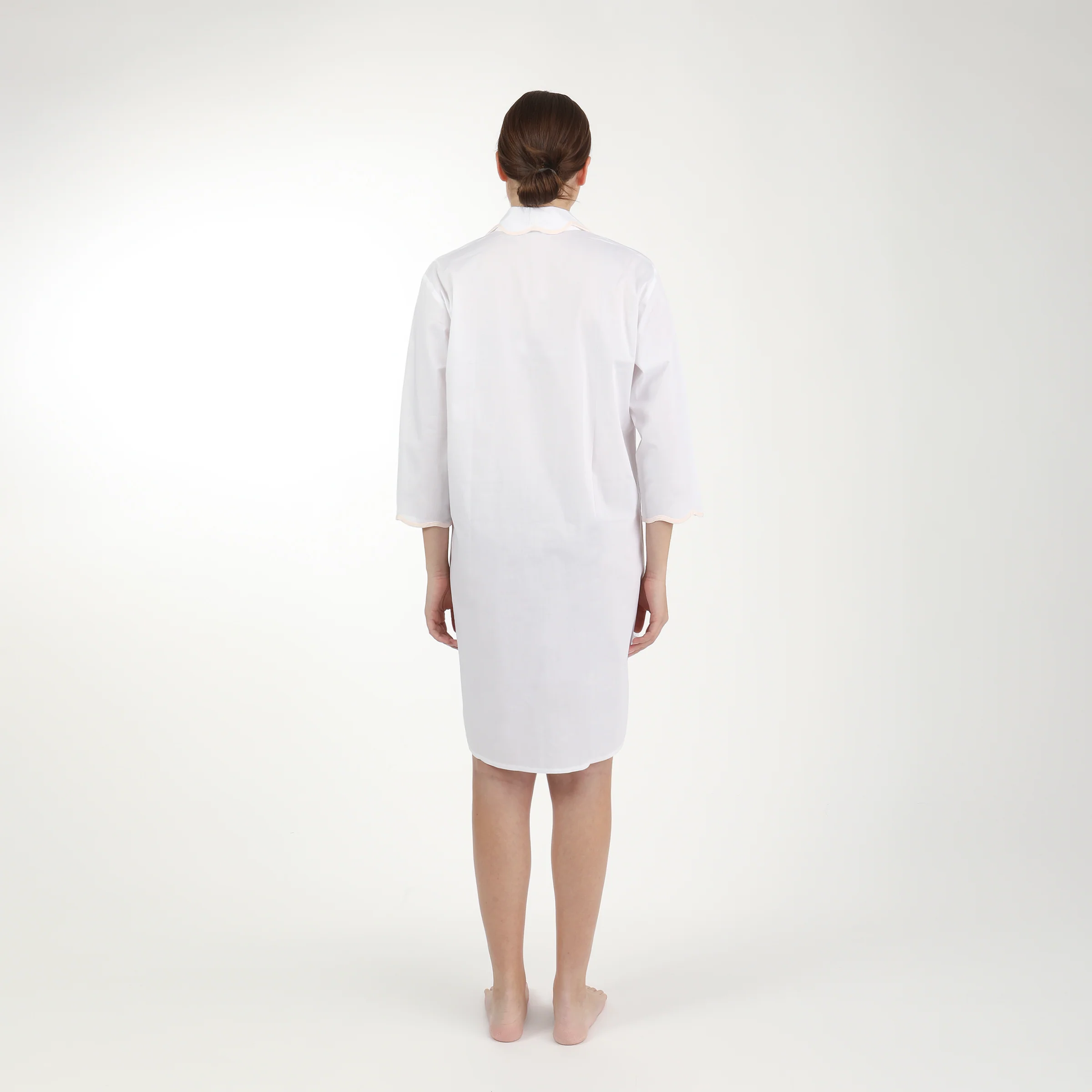 VANDY SCALLOPED TAPE TRIM COTTON NIGHTSHIRT - Image 7
