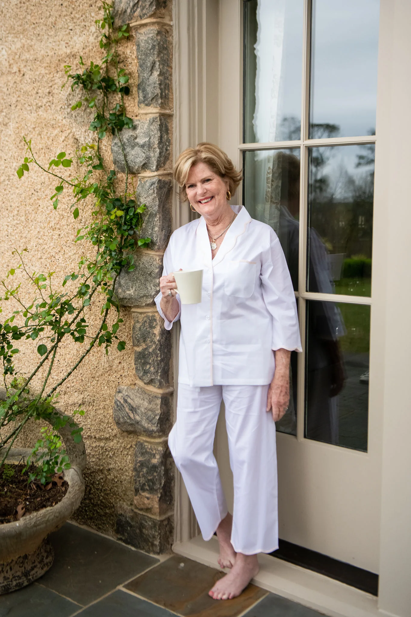 VANDY SCALLOPED TAPE TRIM COTTON PAJAMAS - Image 10