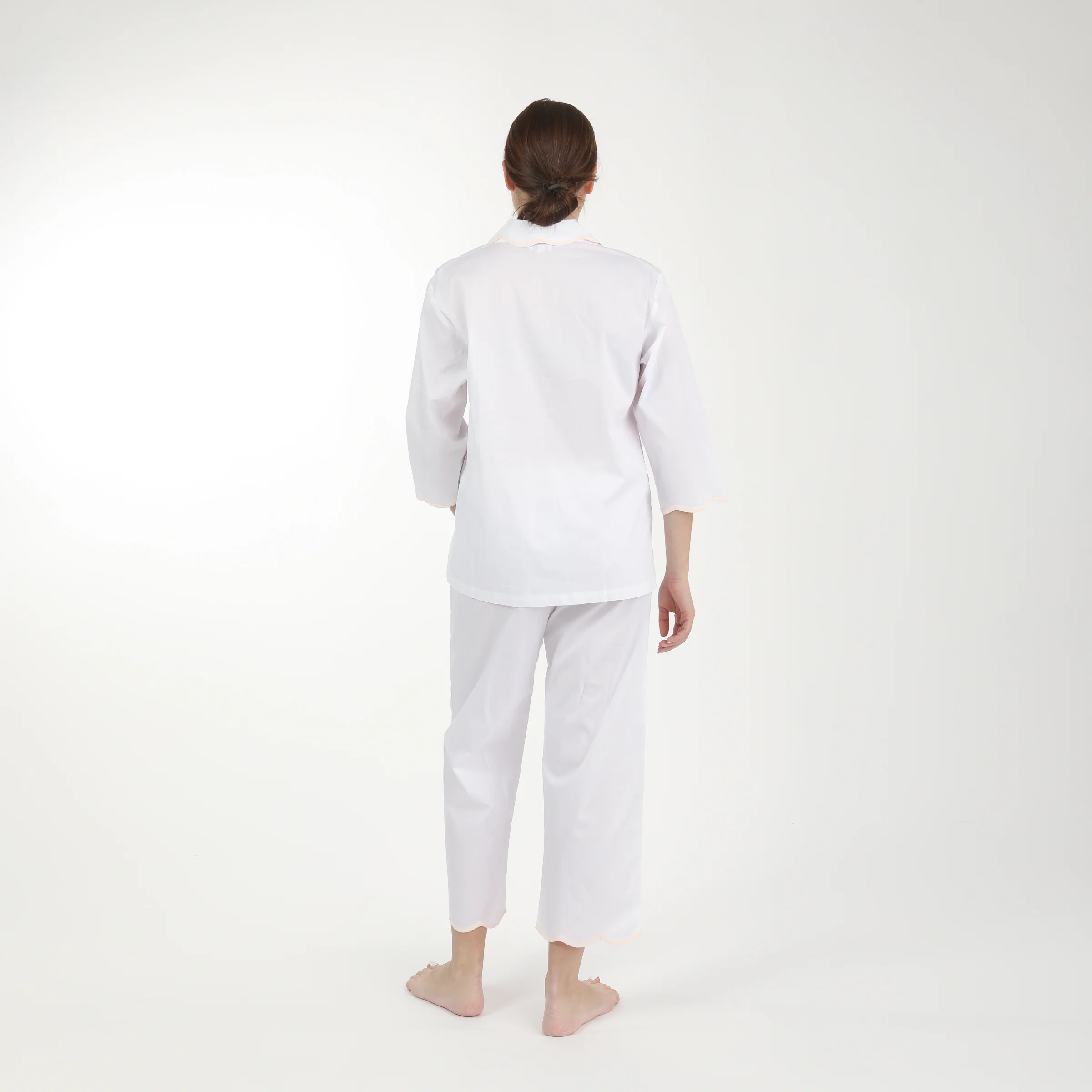 VANDY SCALLOPED TAPE TRIM COTTON PAJAMAS - Image 6