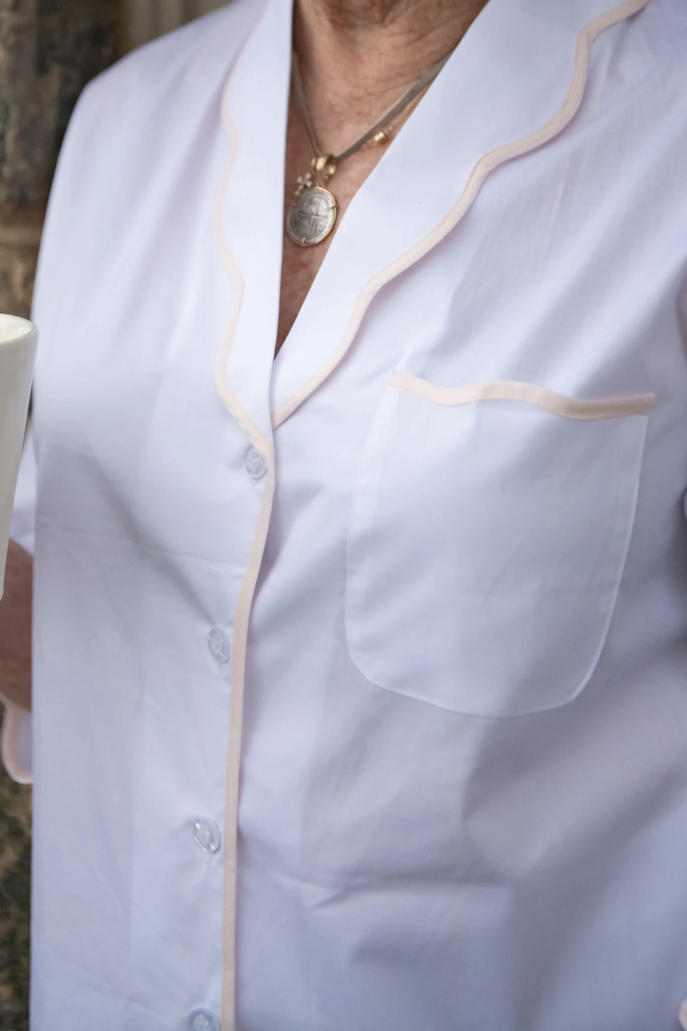 VANDY SCALLOPED TAPE TRIM COTTON PAJAMAS - Image 9