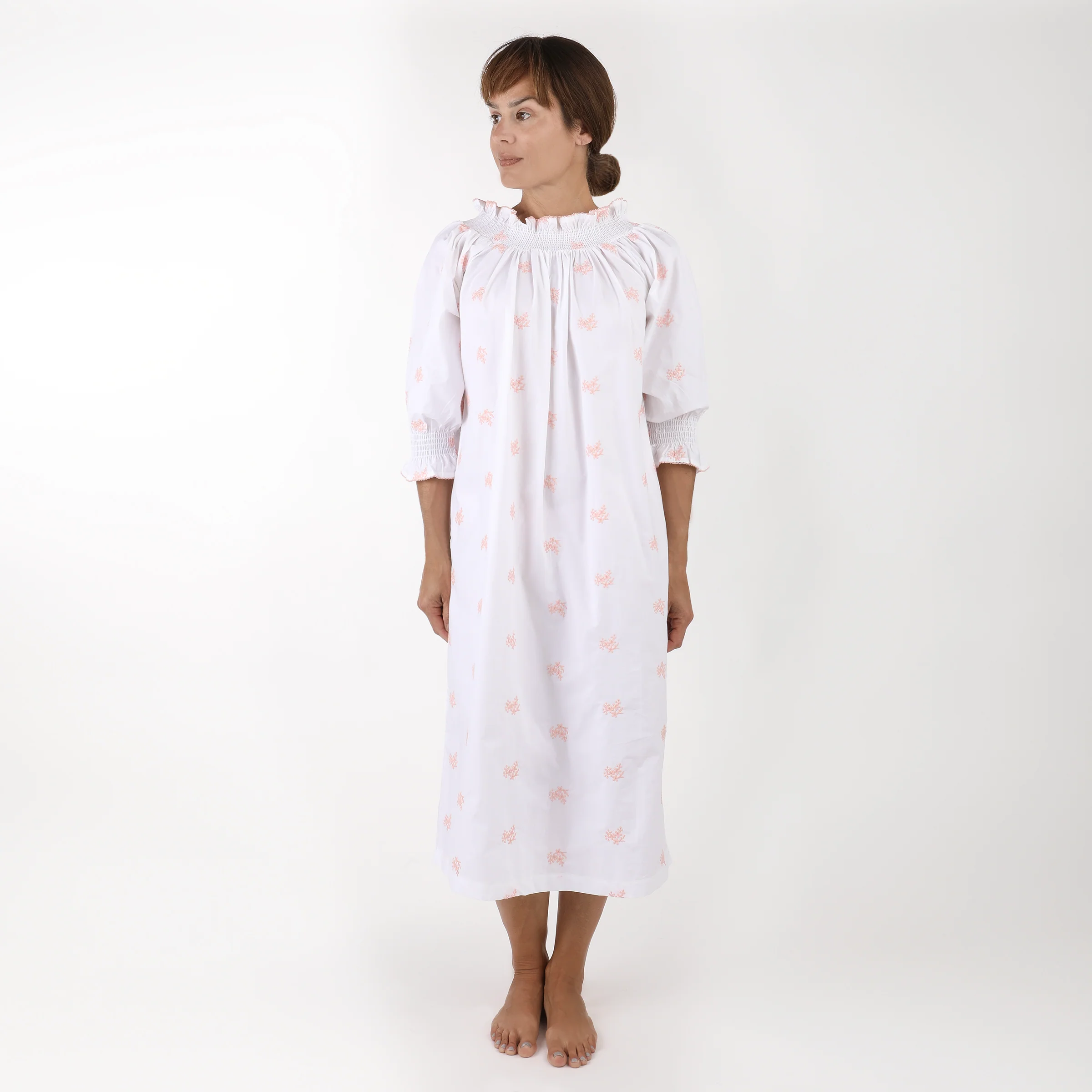 NANCY COTTON EMBROIDERED LONG SLEEVE NIGHTGOWN - Image 4