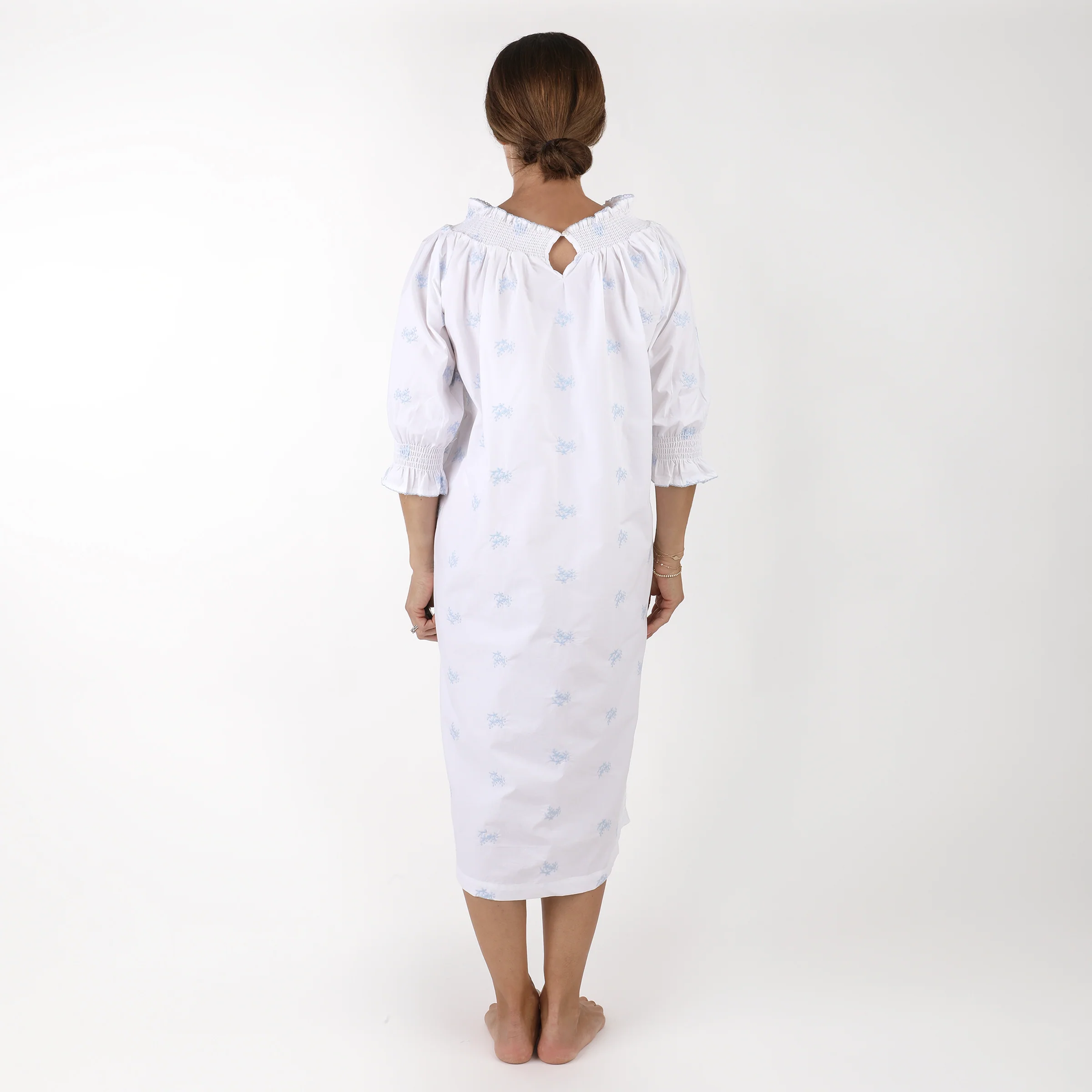 NANCY COTTON EMBROIDERED LONG SLEEVE NIGHTGOWN - Image 6