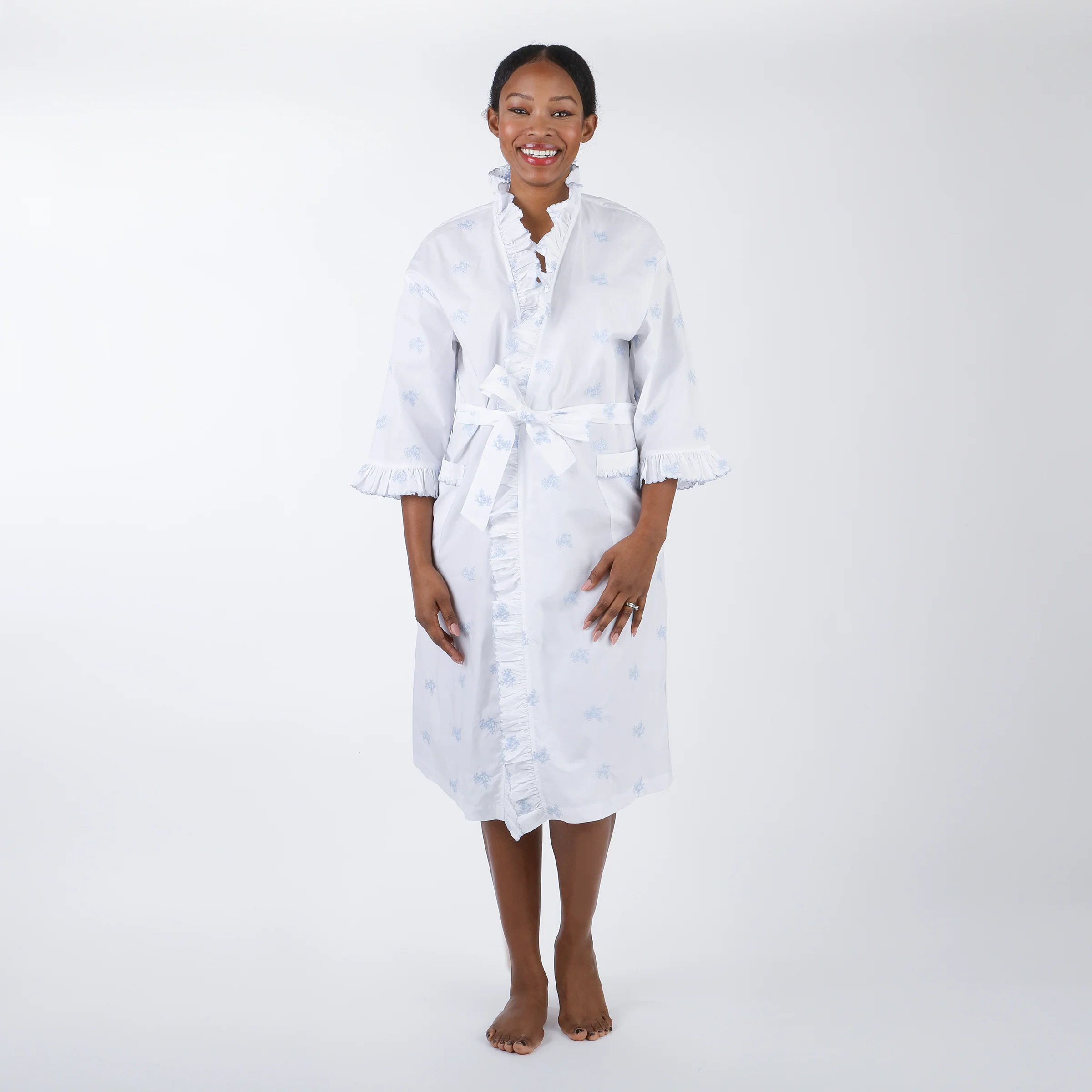 RUFFLE EMBROIDERED ROBE - Image 3