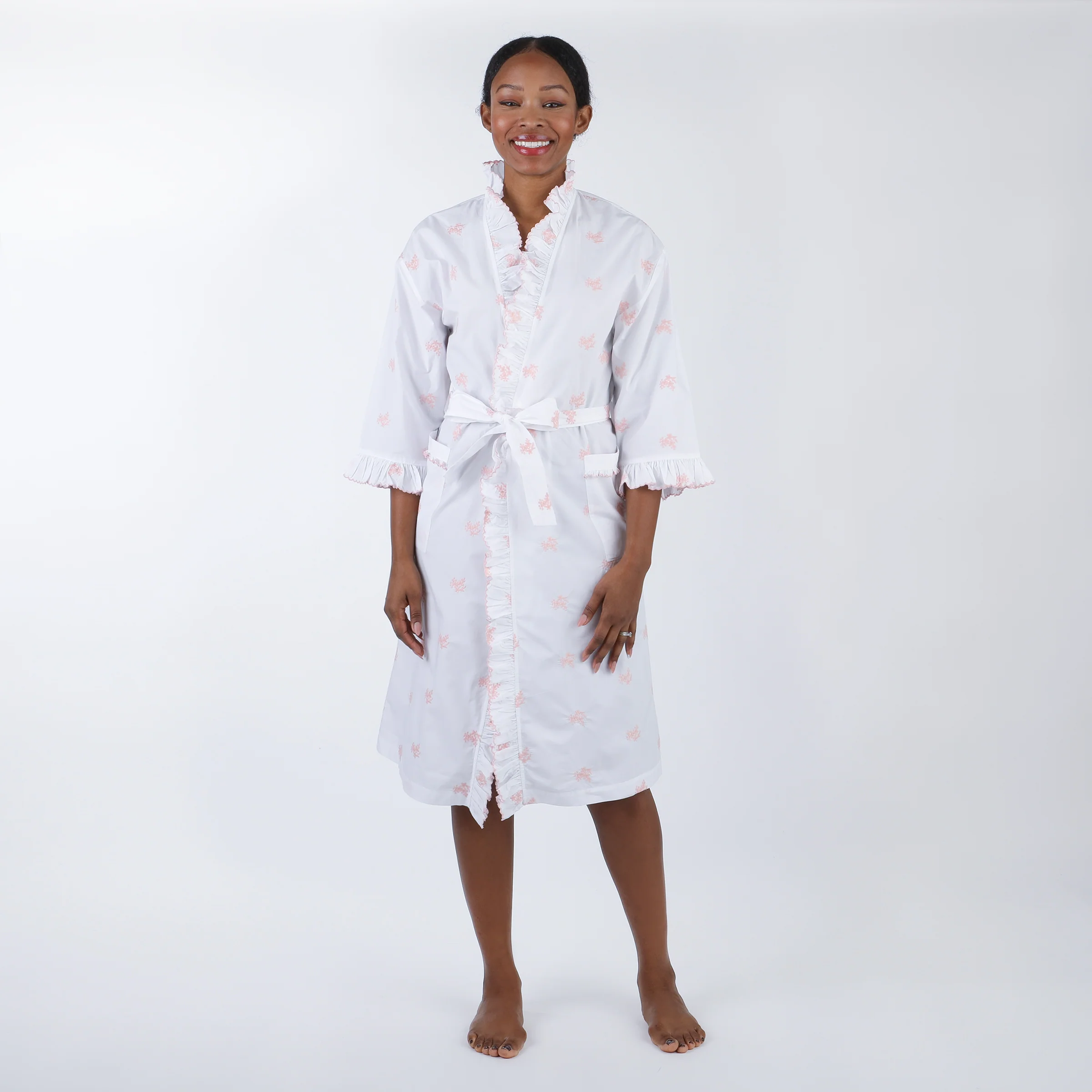 RUFFLE EMBROIDERED ROBE - Image 4