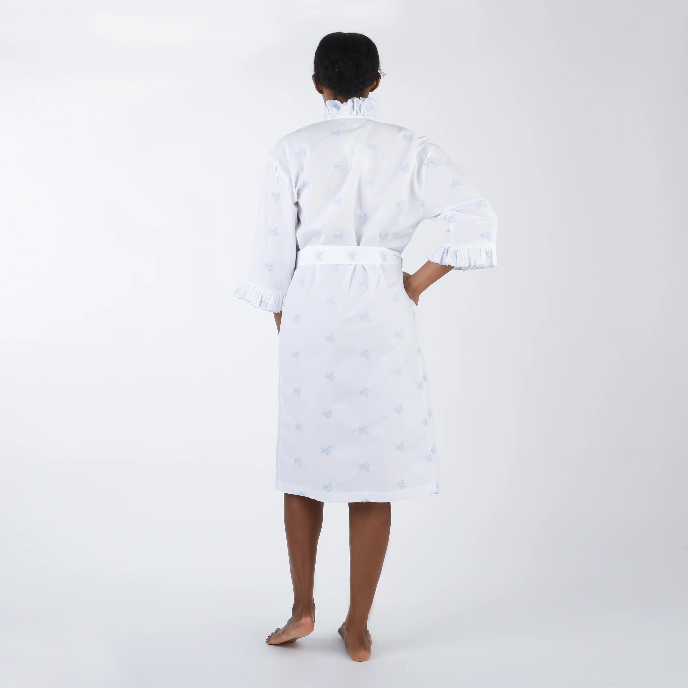 RUFFLE EMBROIDERED ROBE - Image 5