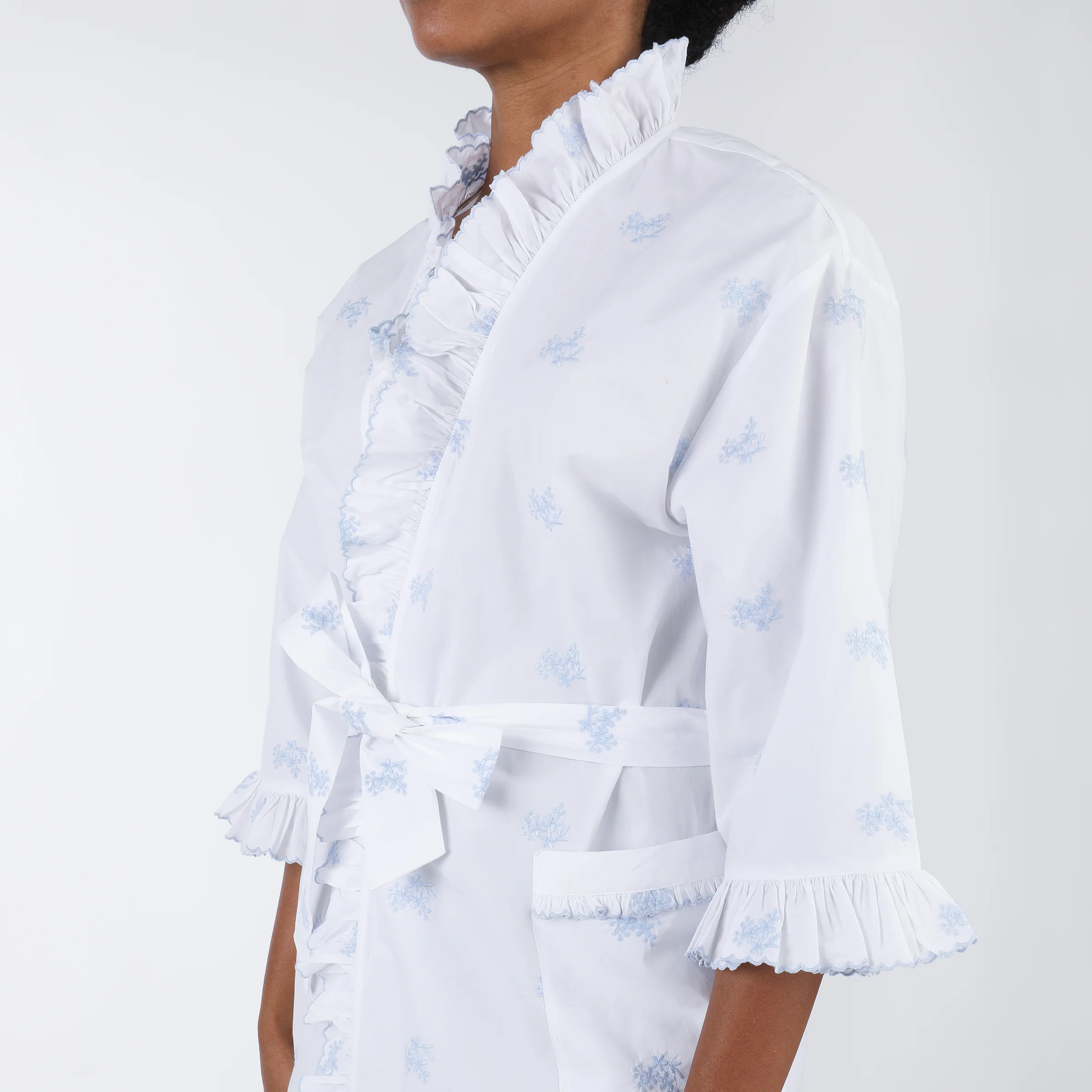 RUFFLE EMBROIDERED ROBE - Image 6