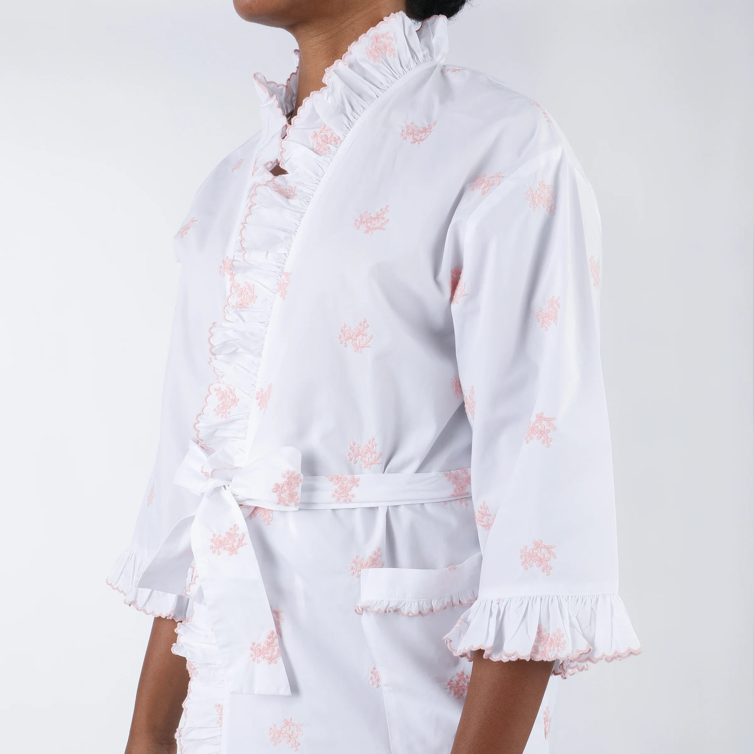 RUFFLE EMBROIDERED ROBE - Image 8